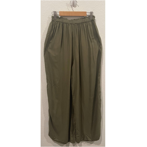 AMERICAN EAGLE Wide Leg Olive Green Pants - Picture 1 of 8